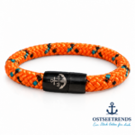 Segelseilarmband Flensburg Orange 8 mm – Magnetverschluss