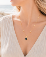 Ocean Noir -  Edelstahlhalskette 18 K vergoldet - Damenhalskette