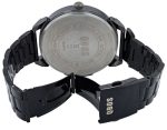 QBOS Herrenuhr mit Edelstahlband, schwarz + weiß – Bild 3