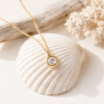 Baltic Glow-  Edelstahlhalskette 18 K vergoldet - Damenhalskette – Bild 7