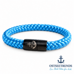 Segelseilarmband Fehmarn Hellblau 8 mm – Magnetverschluss