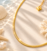 Golden Whisper -  Edelstahlkette 18 K vergoldet - Damenhalskette – Bild 8