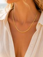 Golden Whisper -  Edelstahlkette 18 K vergoldet - Damenhalskette