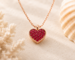 Eclipse Heart - Edelstahlkette 18 K vergoldet - Damenhalskette Roségold – Bild 6