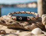 Segelseil Armband Eckernförde – Beige Rot Schwarz mit Moin-Anker Magnetverschluss – Bild 4