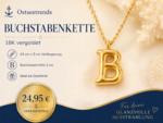 Buchstabenkette B Gold – 18K vergoldete Halskette mit Initiale – Bild 2