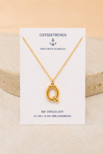 Buchstabenkette Q Gold – 18K vergoldete Halskette mit Initiale
