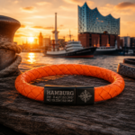 Hamburger Hafenfeuer – PU-Lederarmband Orange
