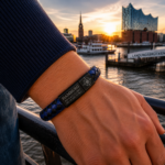 Hamburger Elbstrom – PU-Lederarmband Blau-Schwarz – Bild 2