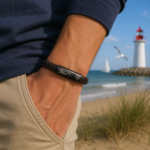Nebelwanderer Treibholz – PU-Lederarmband Gecco Braun-Schwarz – Bild 3