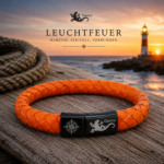 Nebelwanderer Leuchtfeuer – PU-Lederarmband Gecco Orange