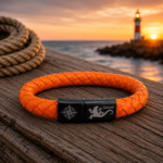 Nebelwanderer Leuchtfeuer – PU-Lederarmband Gecco Orange – Bild 3