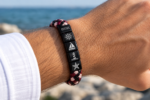Ostsee Armband Unisex Schwarz Bordeaux Rosa – Maritimes Armband – Bild 5