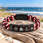 Ostsee Armband Unisex Schwarz Bordeaux Rosa – Maritimes Armband