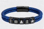 Ostsee Armband Blau – Geflochtenes Kunstleder & Edelstahl mit maritimen Motiven – Bild 3