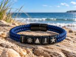 Ostsee Armband Blau – Geflochtenes Kunstleder & Edelstahl mit maritimen Motiven – Bild 4